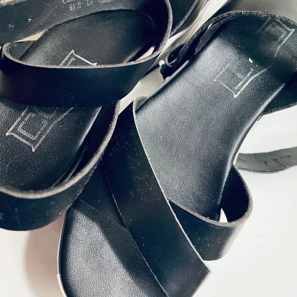 CULT 8 Yoox PLATFORM Genuine LEATHER ITALY style Comfort GRAPHIC DESIGN Black - Picture 7 of 8